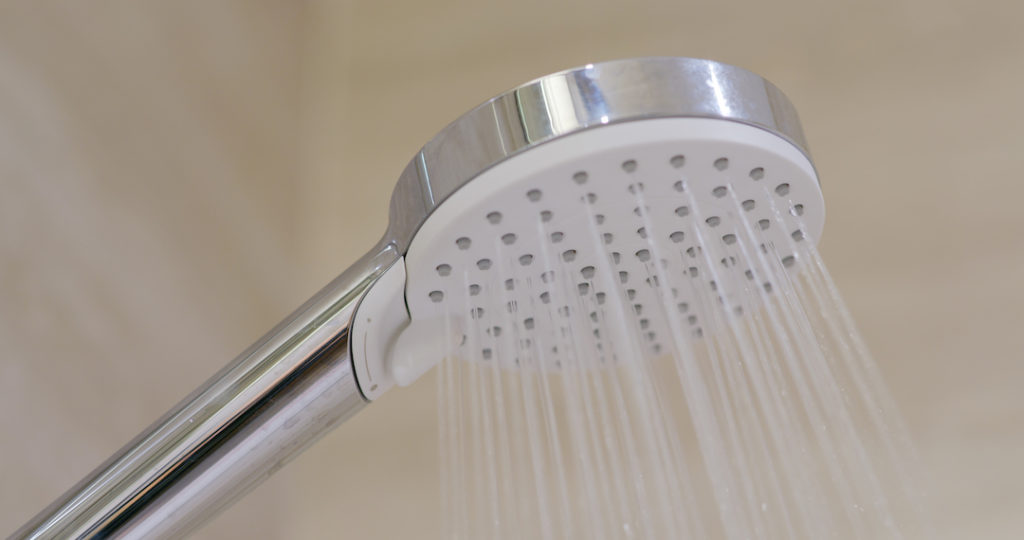 Water pressure in shower head.